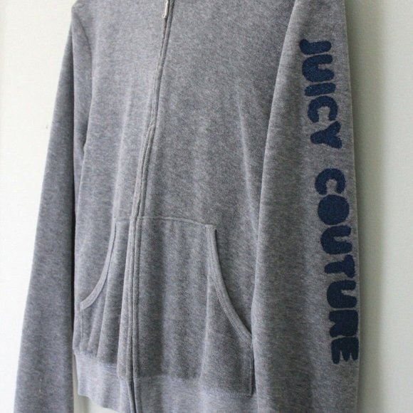 Juicy Couture Gray "Silver Lining" Terry Cloth Jacket / Hoodie - Picture 5 of 7